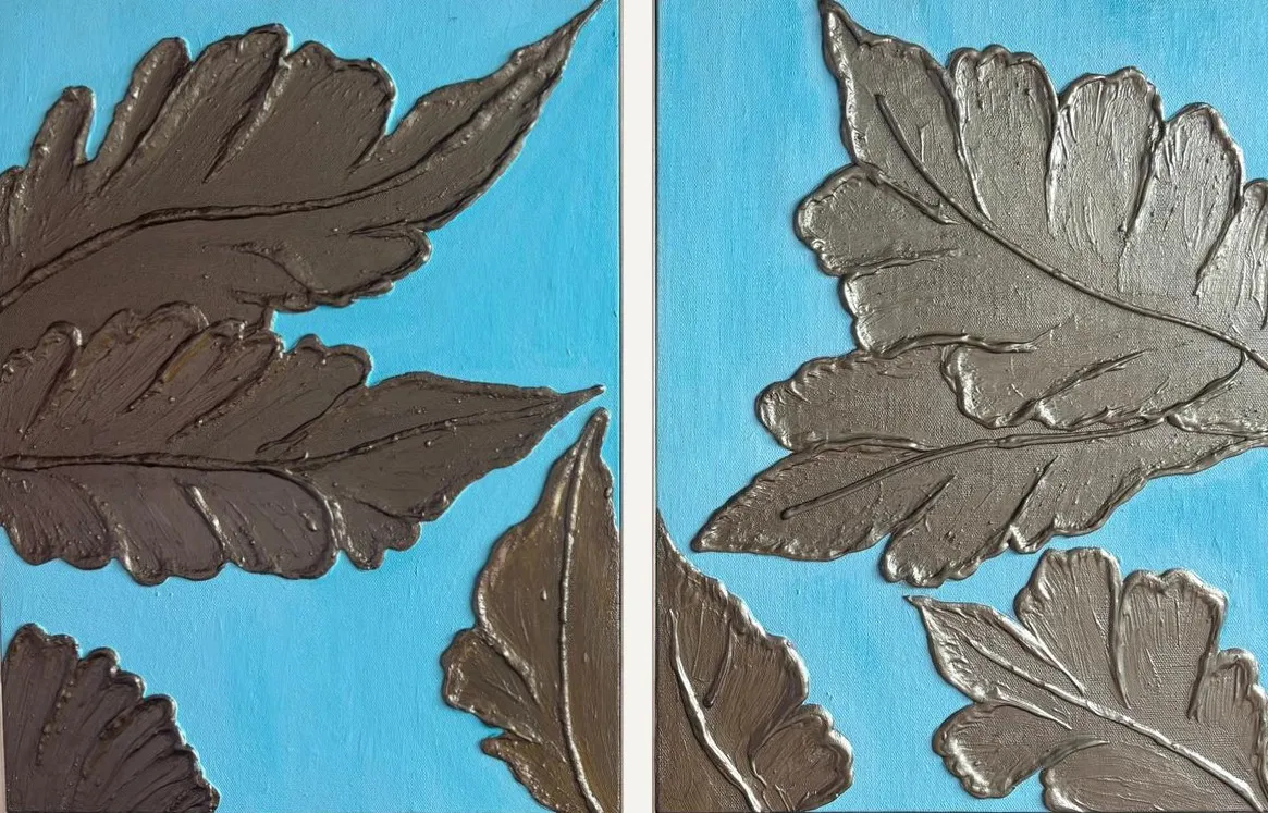 Blue Bronze by Jignasa Dhame, acrylic and texture on canvas